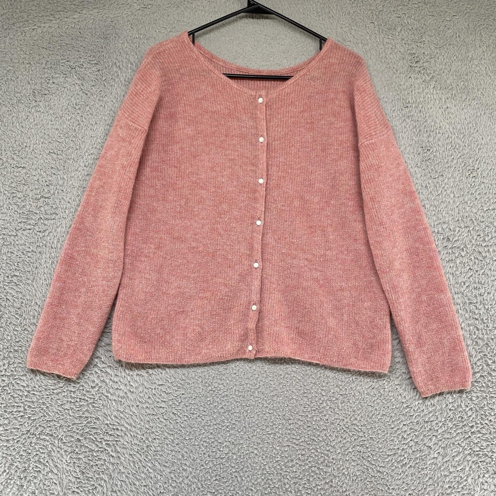 Sézane Cardigan Sweater Womens M Gaspard Mohair Alpaca Button Front Knit Italy
